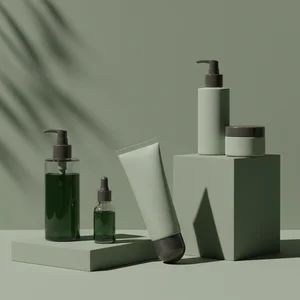 Modern Skincare on Green Blocks