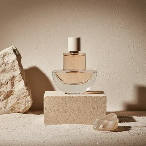 Minimalist luxury fragrance bottle
