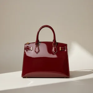 Luxury red handbag branding