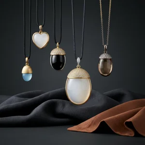 Luxury gold and gemstone pendants