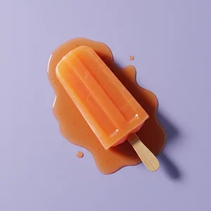 Vibrant orange popsicle