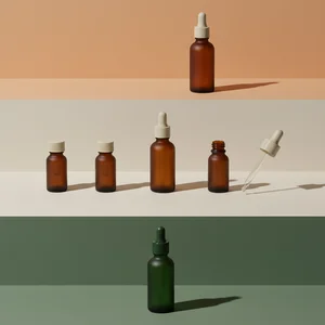 Skincare amber dropper bottles