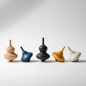 Playful colorful spinning tops