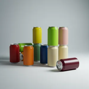 Colorful Beverage Can Stack