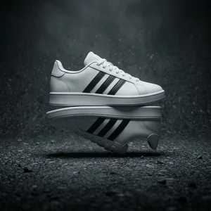 Sporty white athletic shoe
