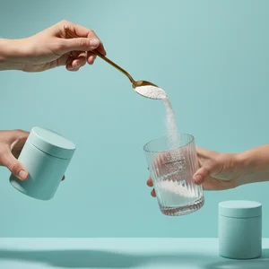 Hands pouring beauty product