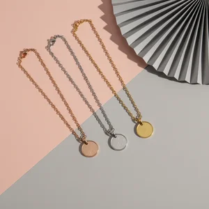 Modern Silver Circle Necklaces