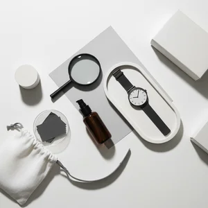 Minimalist desk flat lay