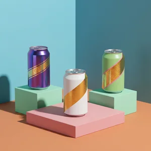 Vibrant beverage cans display
