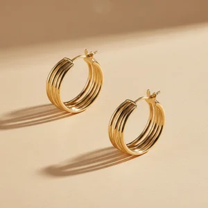 Modern gold hoop earrings