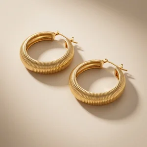 Modern gold hoop earrings