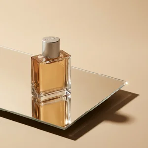 Elegant amber fragrance bottle