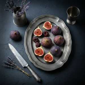 Moody autumn fruit & art tools