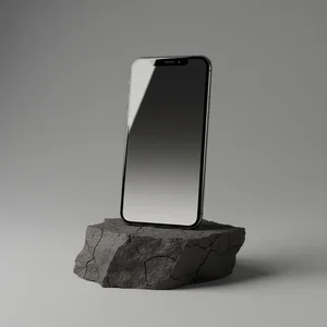 Sleek smartphone on natural stone