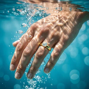 Underwater diamond ring showcase
