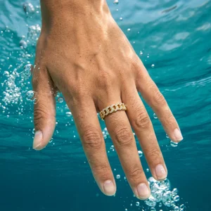 Diamond ring in blue water