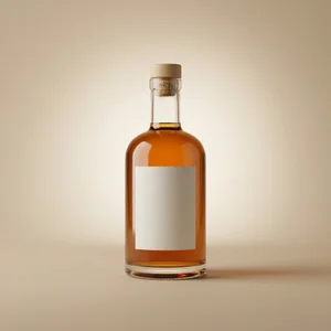 Amber bottle with dramatic shadow