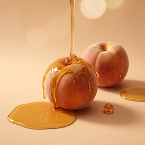 Sweet honey-drizzled peaches