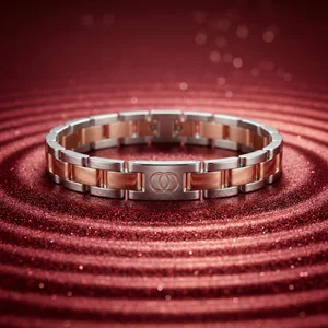 Luxury bracelet on red glitter