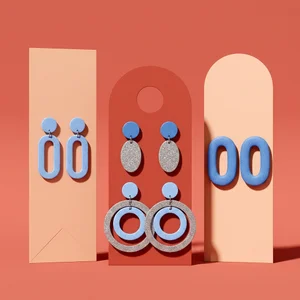 Modern geometric earring display