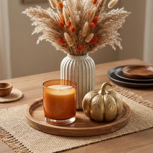 Autumn home decor table setting