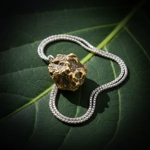 Mystical key pendant on leaf