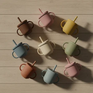 Colorful Accessory Pouches Flat Lay