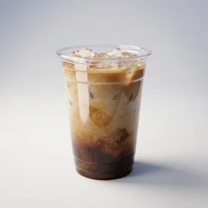 Layered iced coffee studio shot