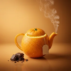 Zesty orange tea pot