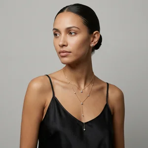 Elegant gold diamond necklace set