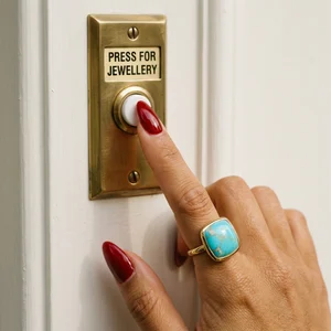 Vintage ring on brass doorbell