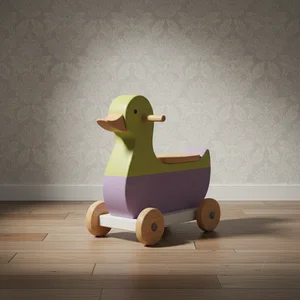 Playful Wooden Toy Dog