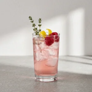 Fresh pink drink with shadows