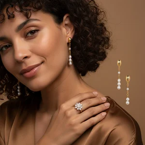 Elegant Woman with Gold Jewelry