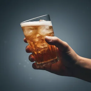 Refreshing Iced Drink in Hand