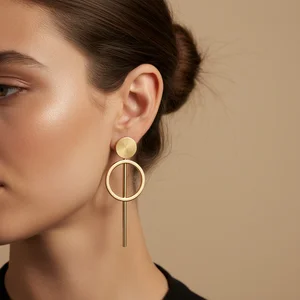 Elegant Gold Earring Detail