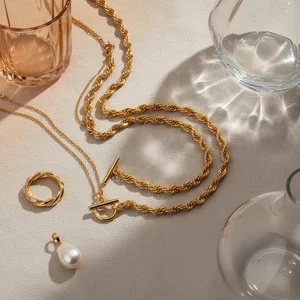 Subtle gold jewellery