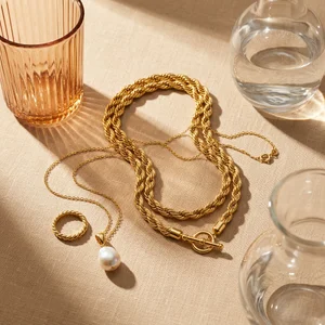 Subtle gold jewellery