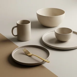 Minimalist ceramic tableware set