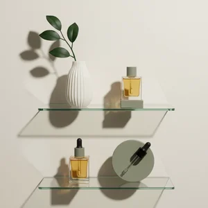 Elegant minimalist beauty shelf