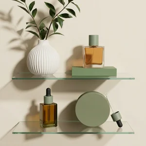 Elegant minimalist beauty shelf