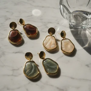 Ornate Gemstone Drop Earrings