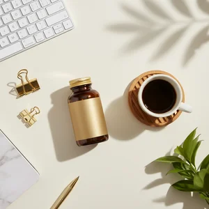 Cozy productivity flat lay