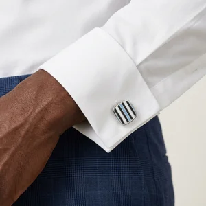 Elegant cufflink on French cuff