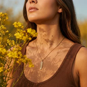 Wildflower and golden necklace