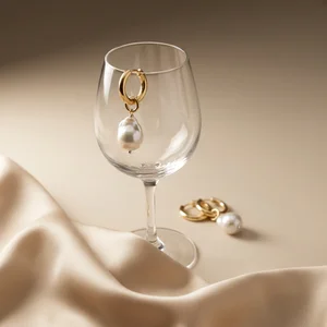 Sparkling jewelry with water drops