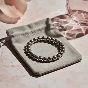 Luxury jewelry pouch on pink