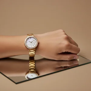 Elegant gold watch detail