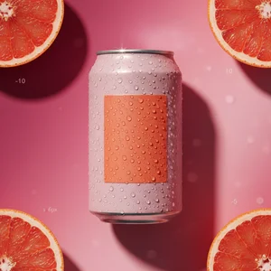Refreshing pink grapefruit soda