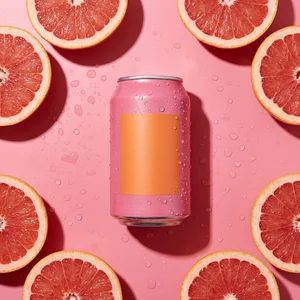 Refreshing pink grapefruit soda